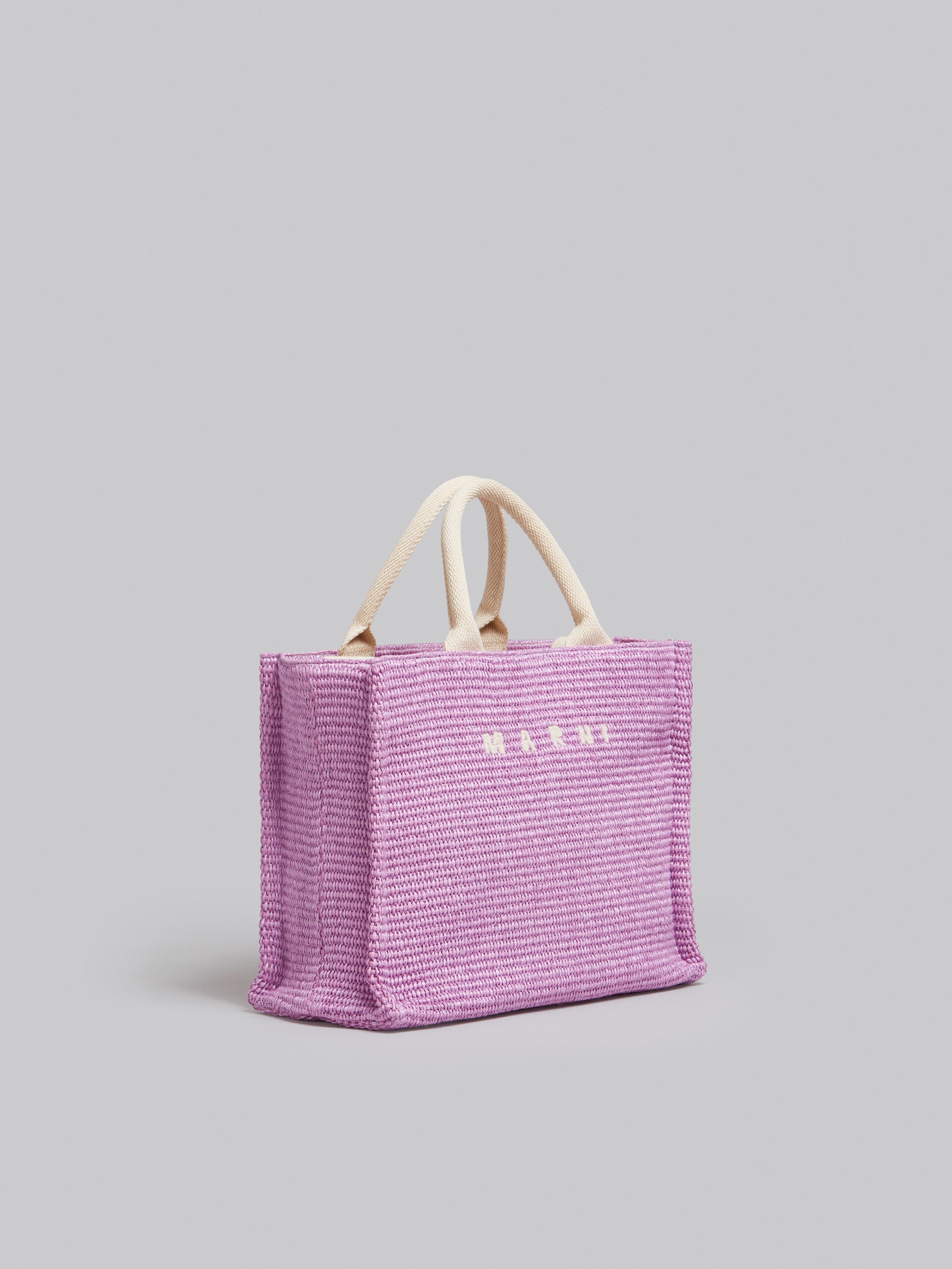 LILAC RAFFIA SMALL TOTE BAG - 6