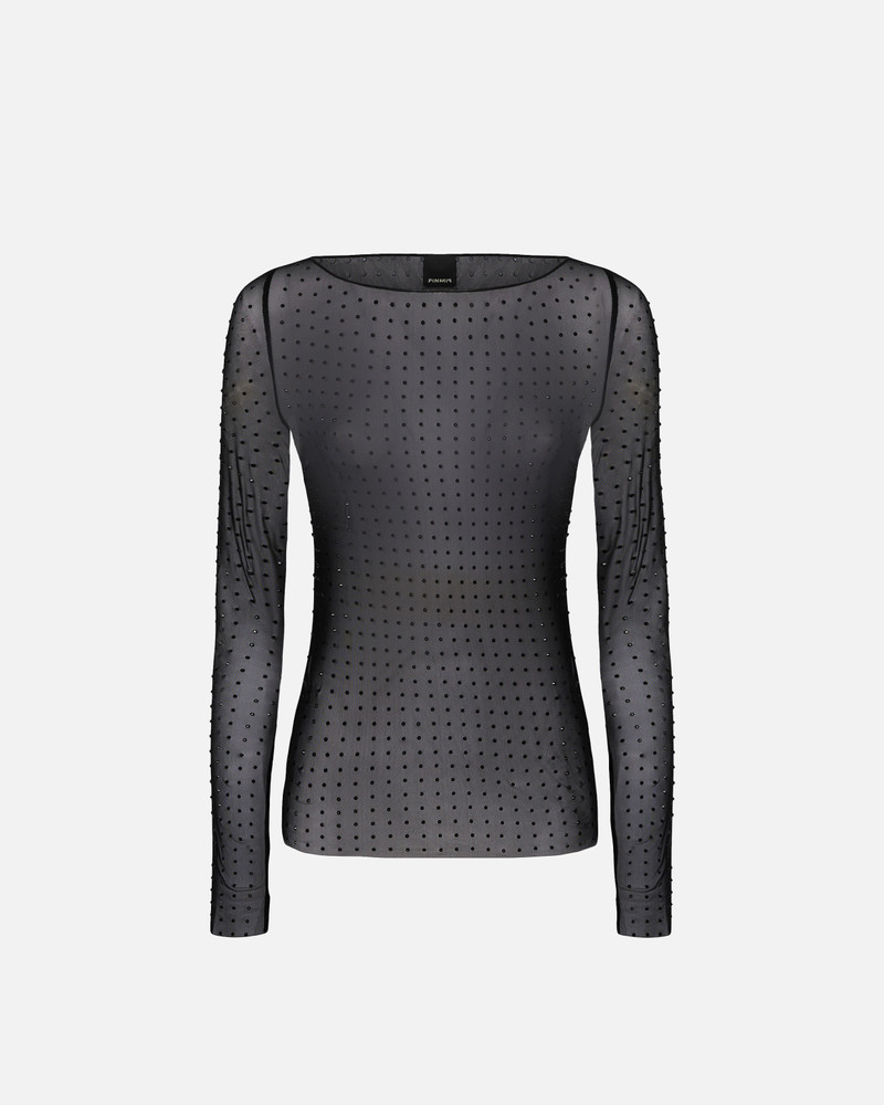 FULLY RHINESTONED LIGHT TULLE SWEATER 1