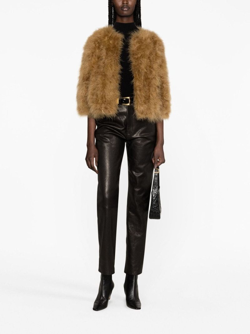 Yves Salomon feather-trim jacket outlook