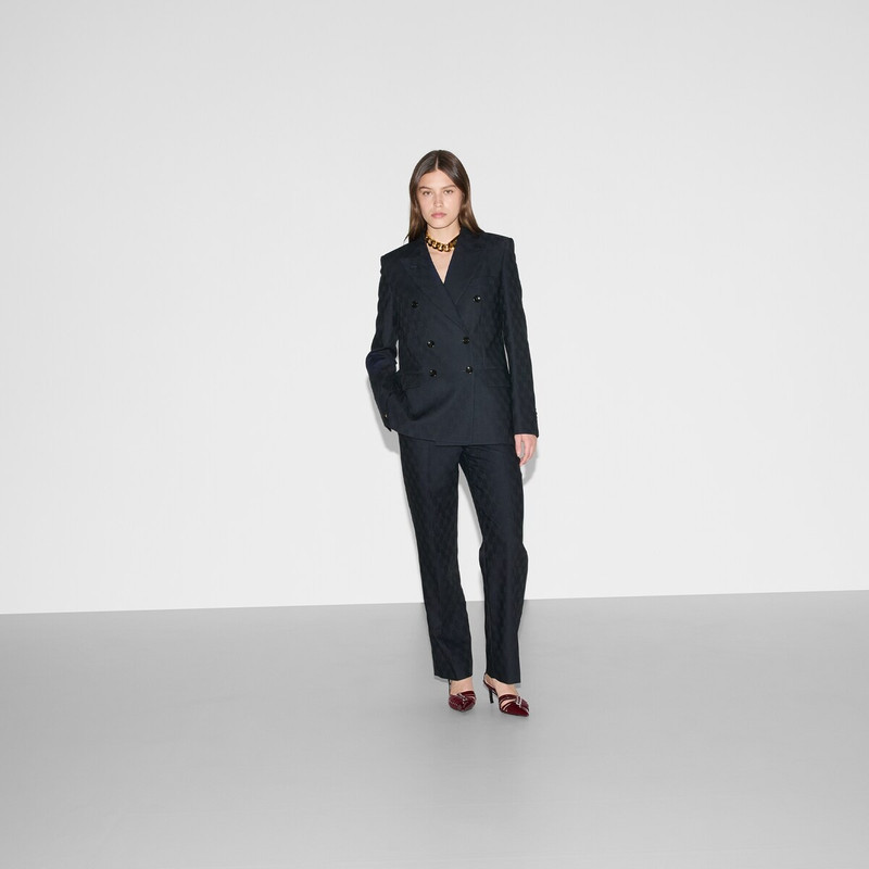 GUCCI Double-breasted GG wool jacket outlook