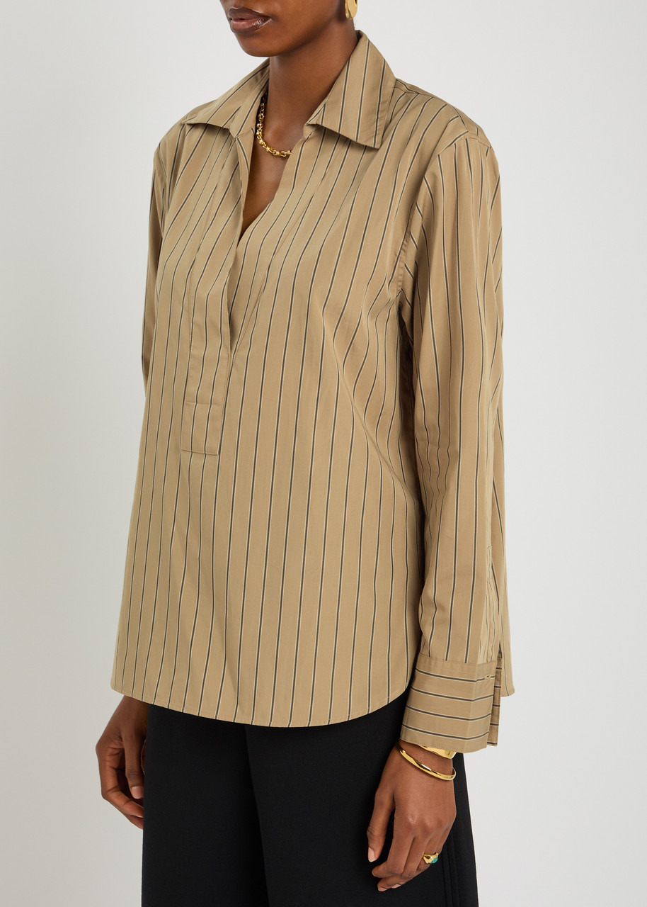 Vince Striped Cotton-poplin Popover Shirt - 2