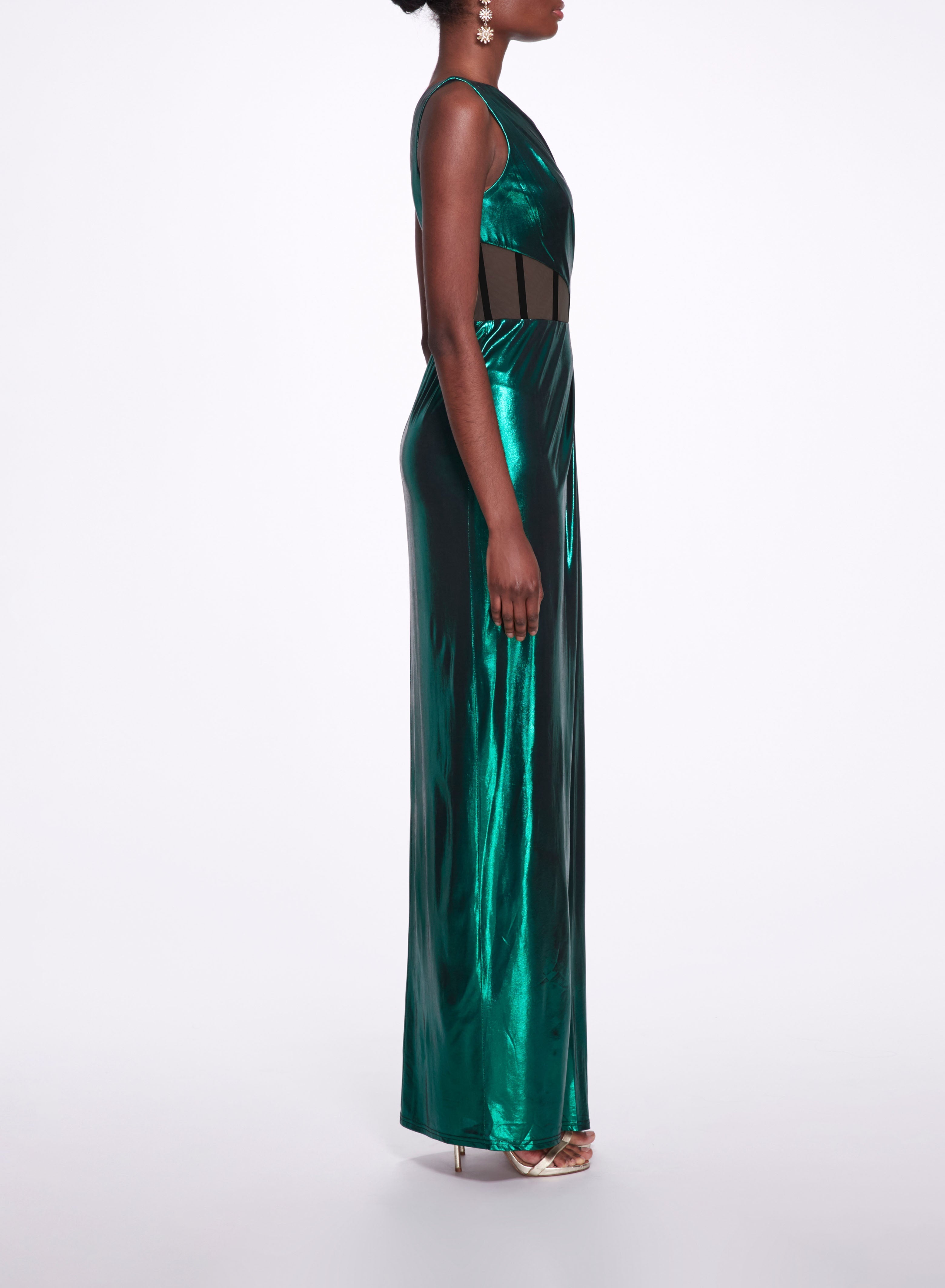 SIDE CUT-OUT FOILED GOWN - 3