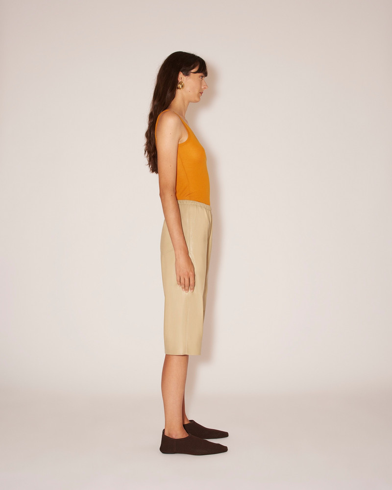 WENDEL - Vegan leather bermuda shorts - Pebble 3