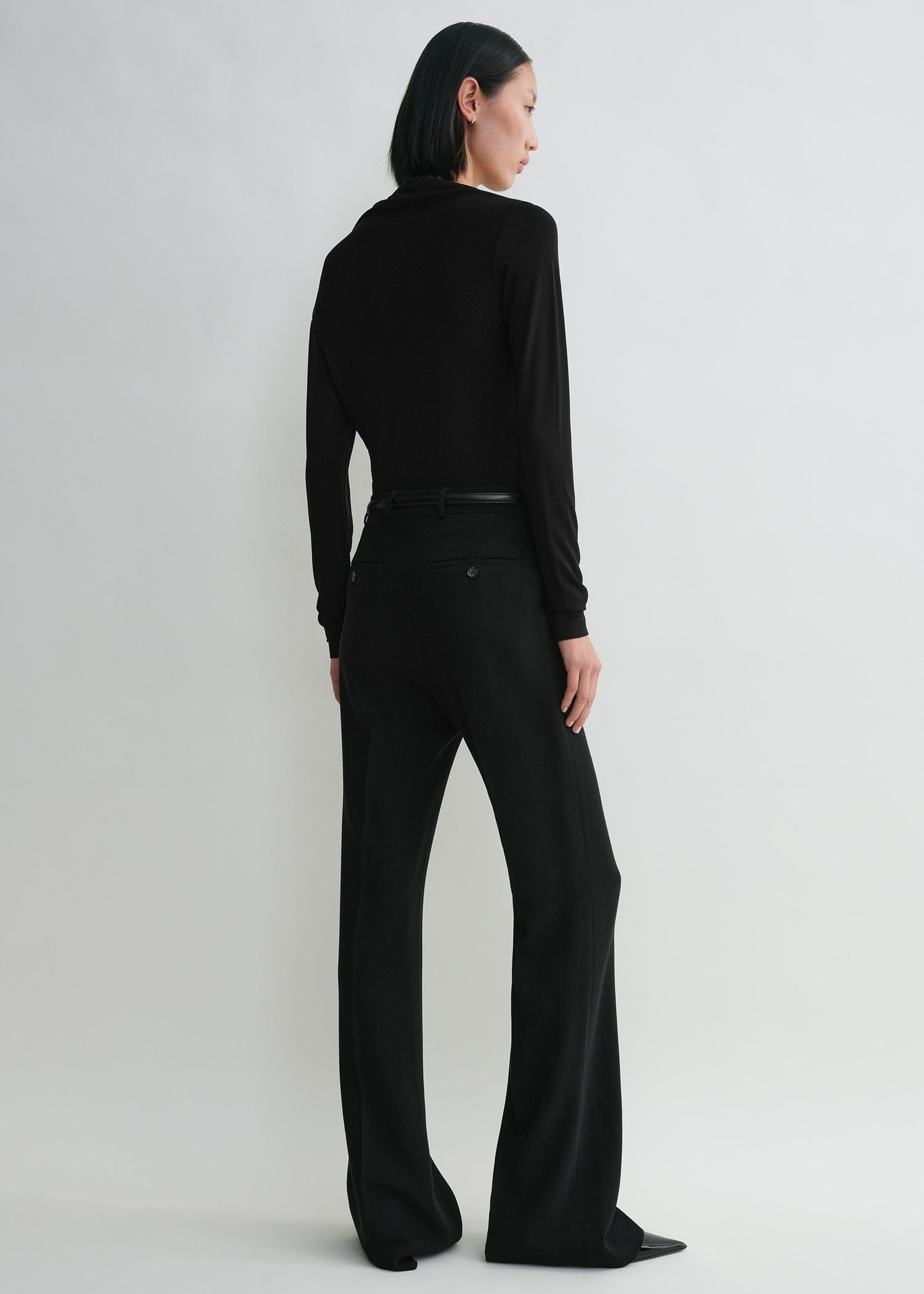 Draped jersey top black - 5