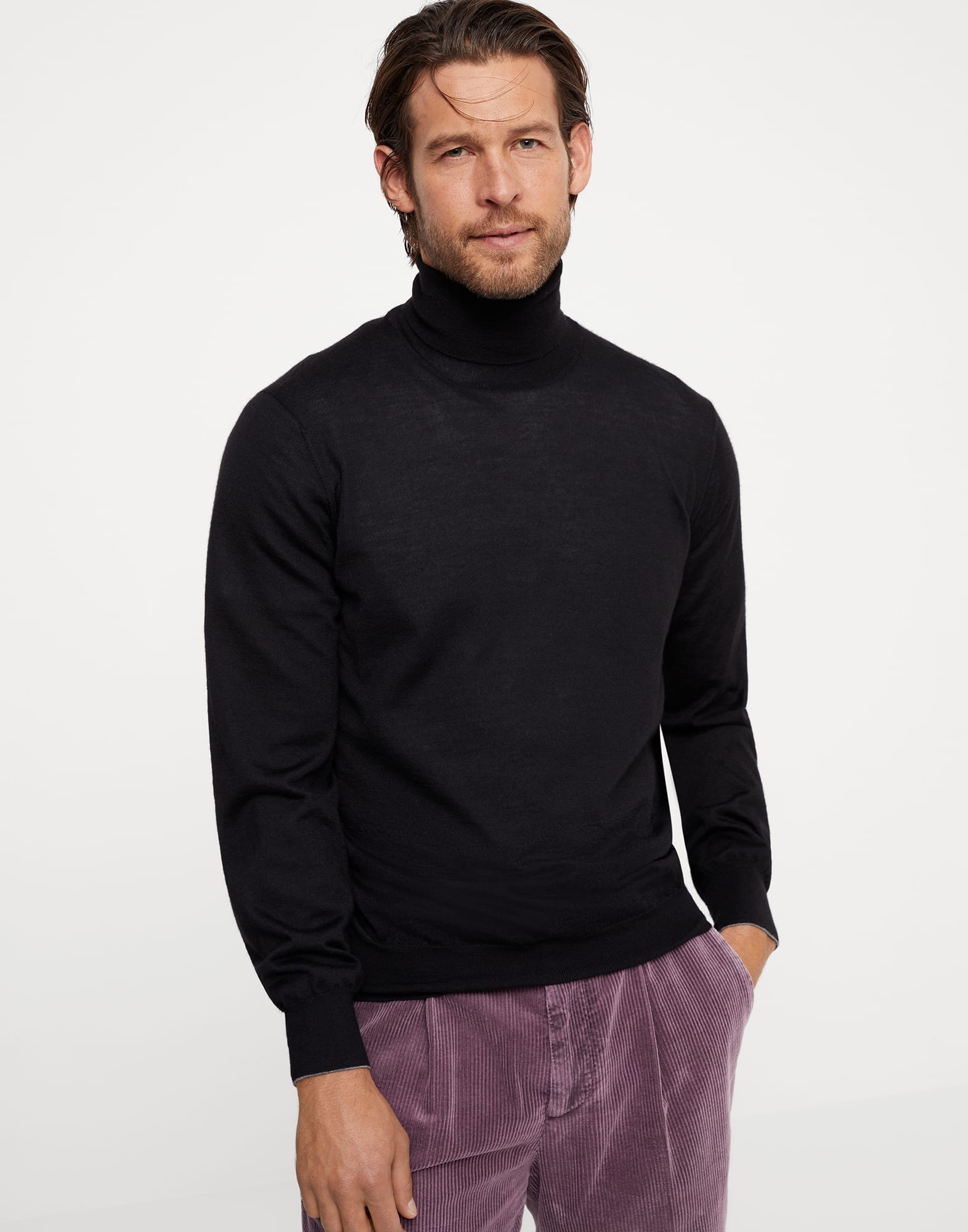 Cashmere and silk lightweight turtleneck sweater - 1