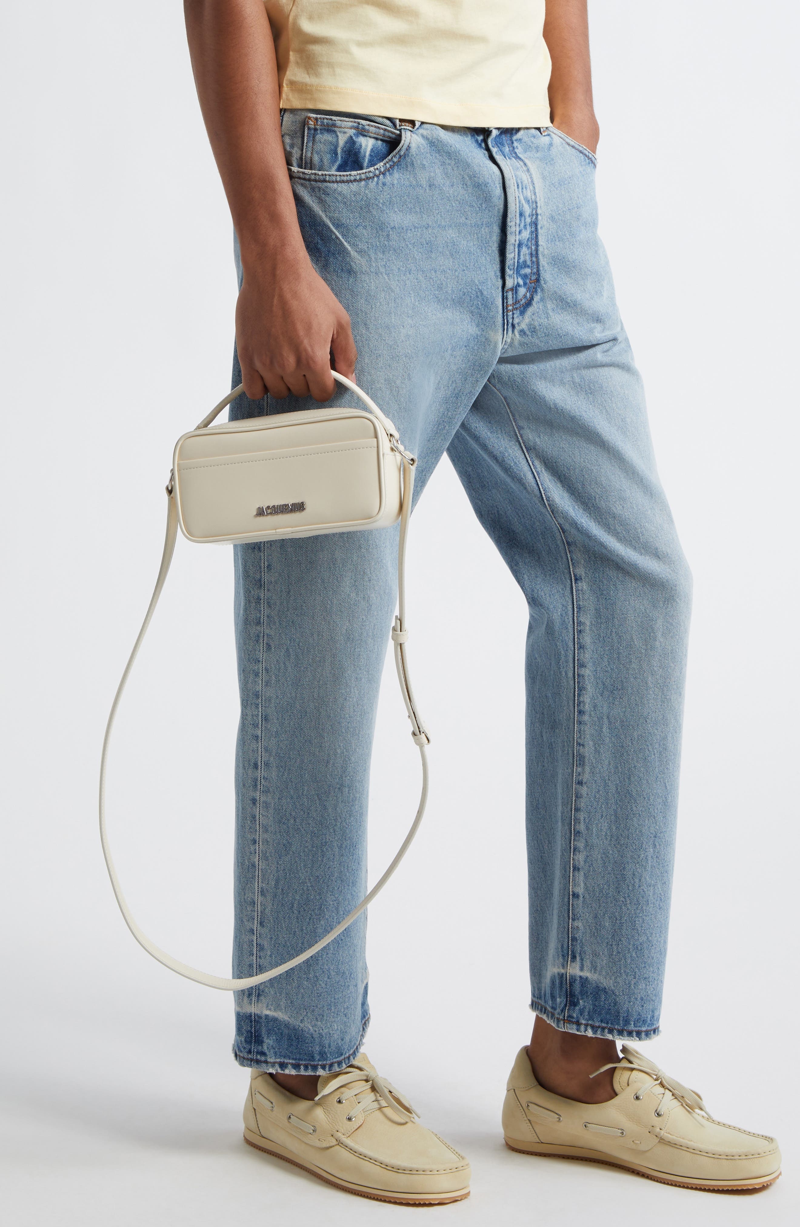 Jacquemus Le Baneto Leather Camera Bag in Ivory at Nordstrom - 2