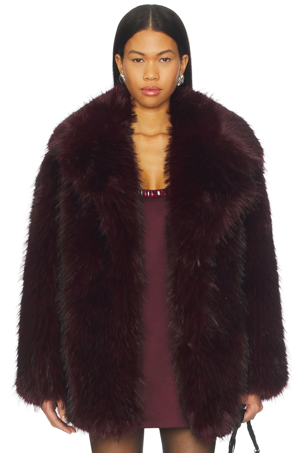 Finaya Faux Fur Trench Coat - 1