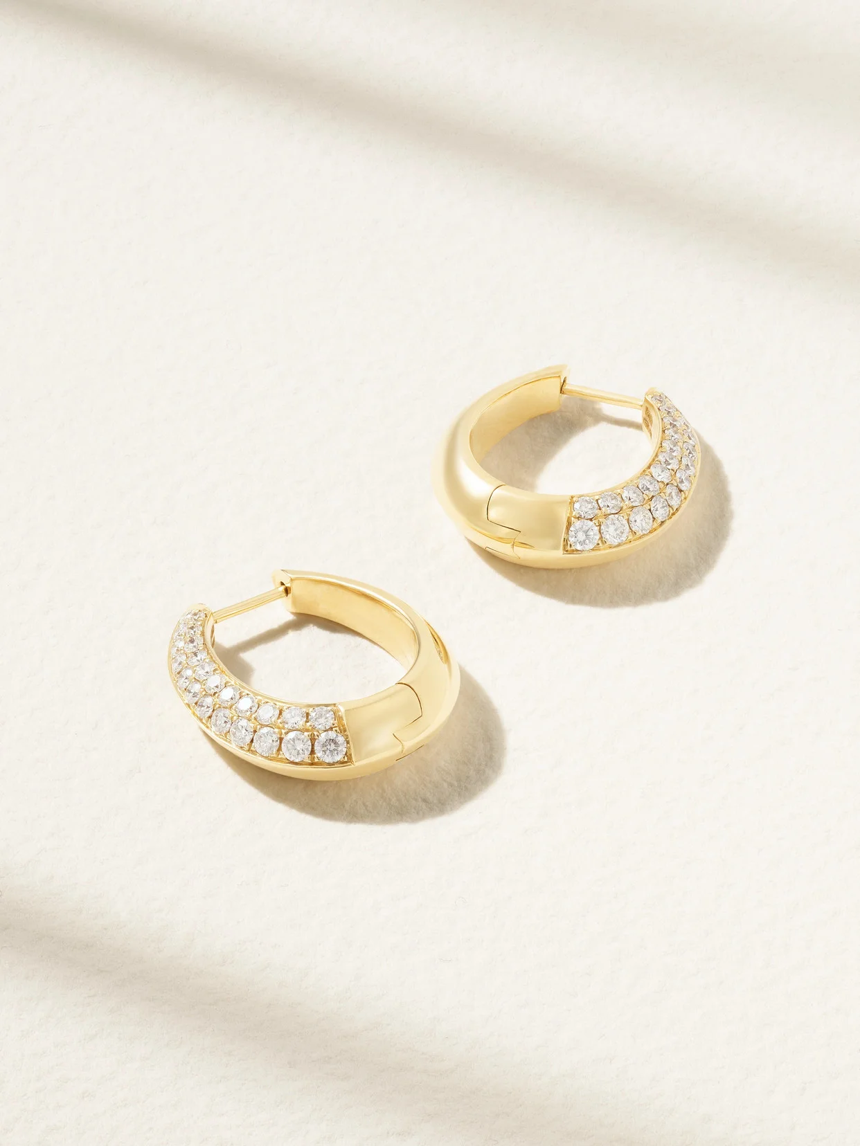 18-karat Gold Diamond Hoop Earrings - 1