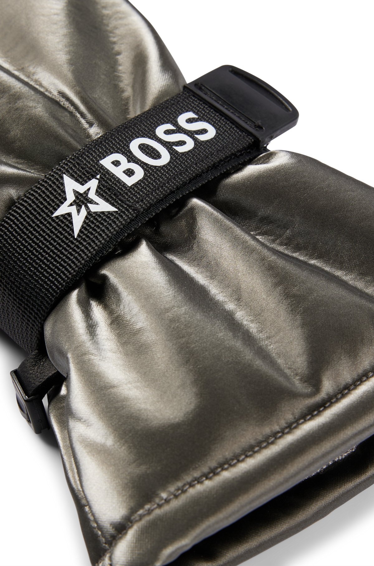 BOSS X PERFECT MOMENT LOGO-STRAP SKI GLOVES WITH LEATHER FACING - 3