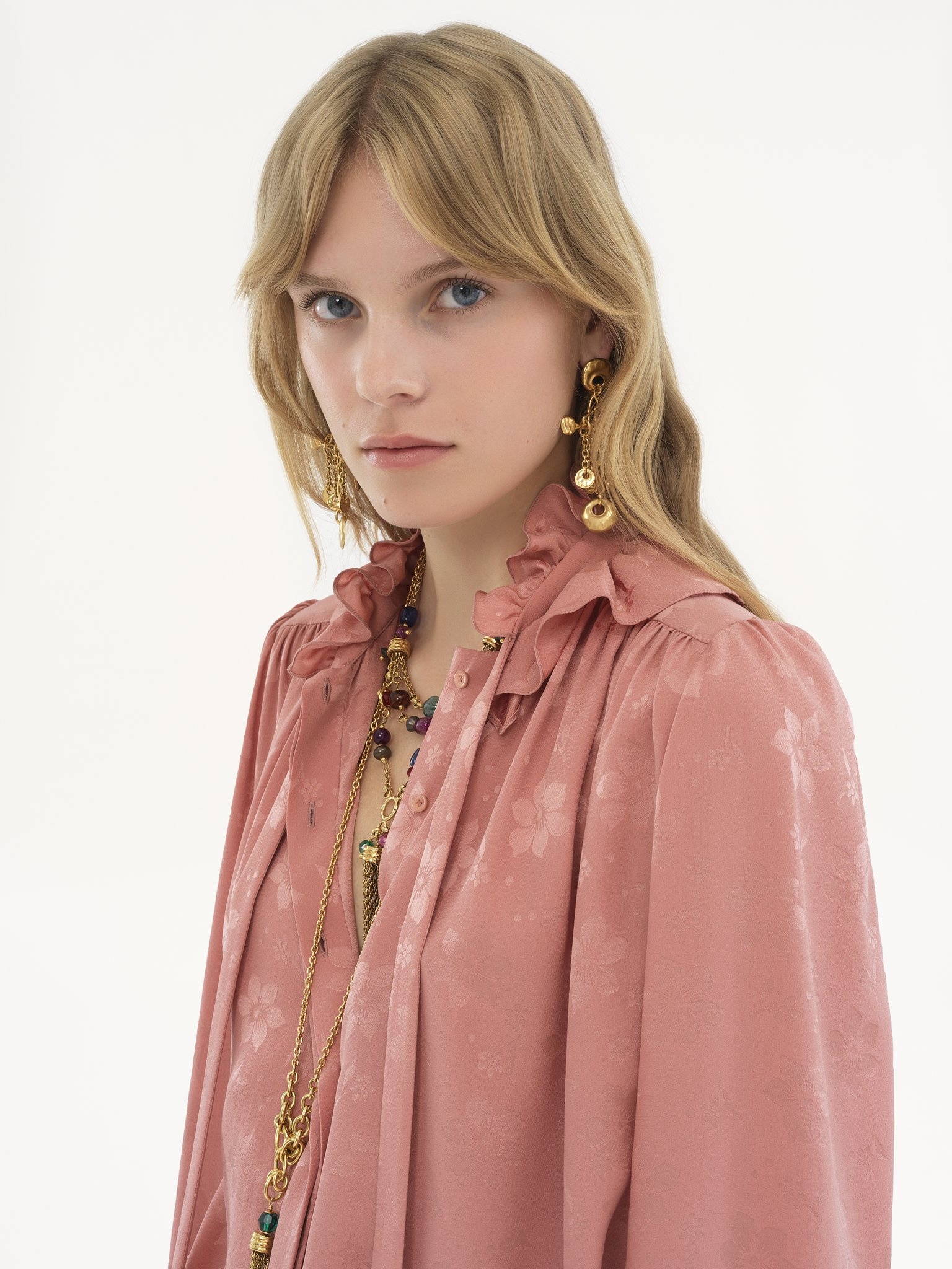 FLUID BLOUSE IN SILK JACQUARD - 6