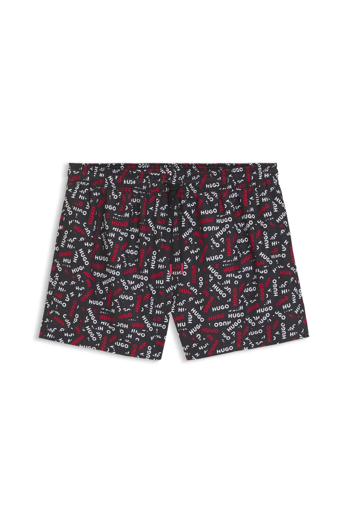 DRAWSTRING SWIM SHORTS WITH ALL-OVER LOGO PRINT - 1