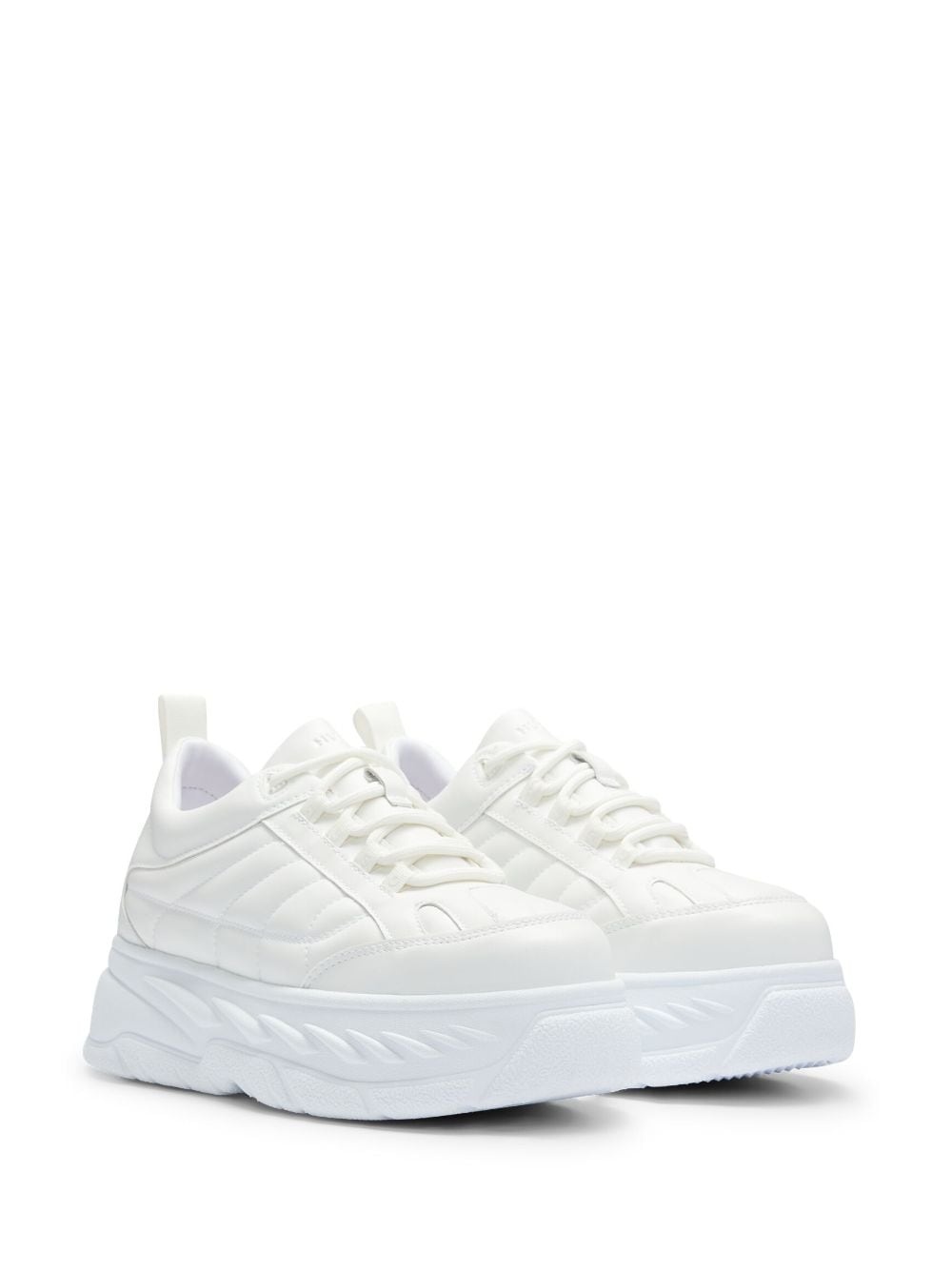 quilted faux-leather sneakers - 2