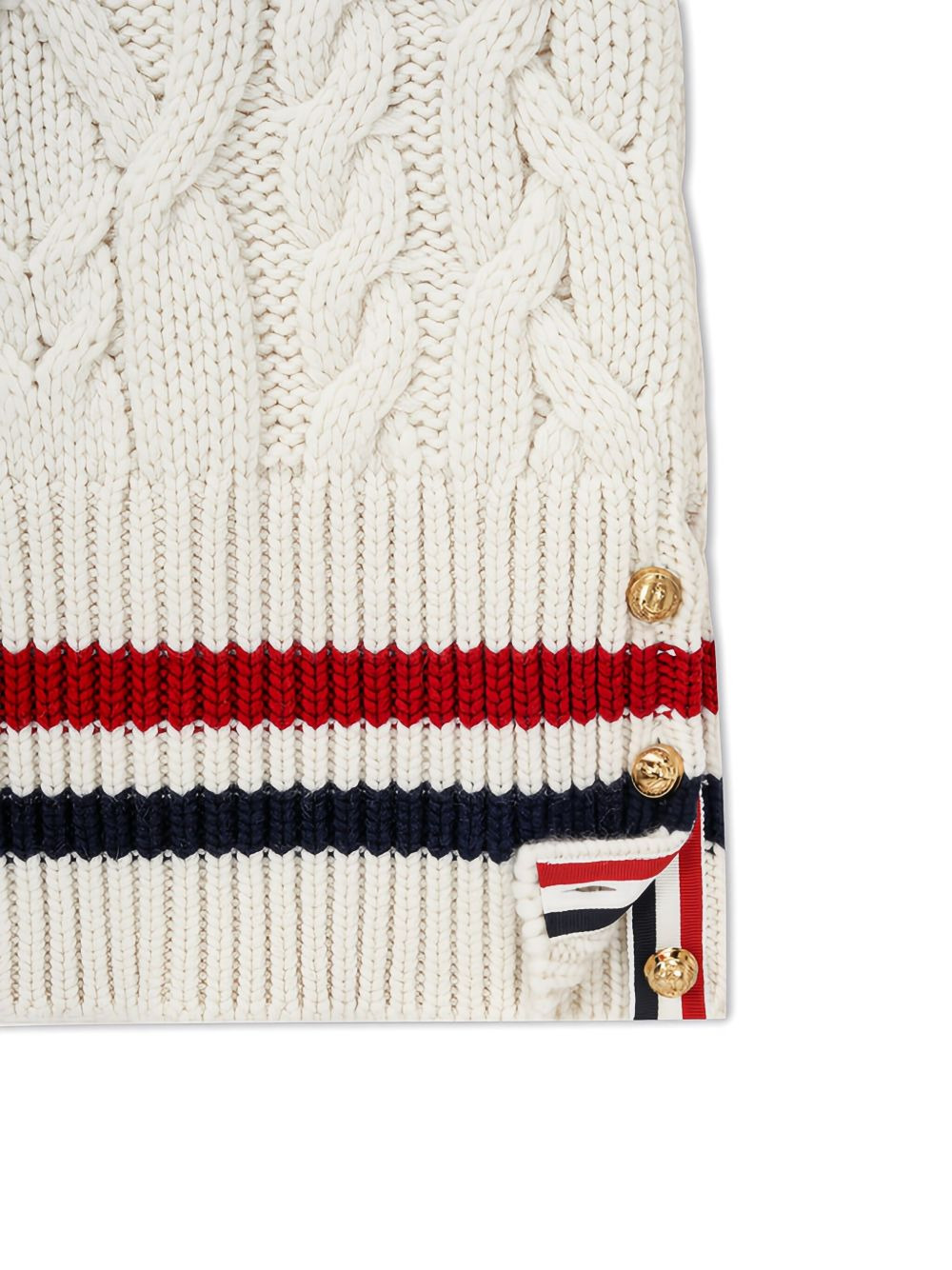 cable-knit V-neck pullover - 4