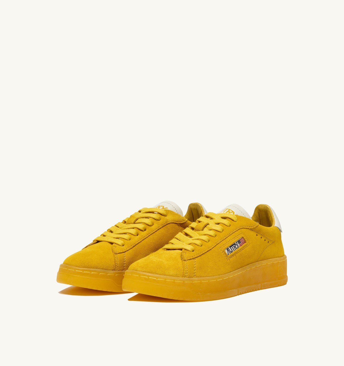 DALLAS LOW SNEAKERS IN MARSHMALLOW AND YELLOW SUEDE - 2