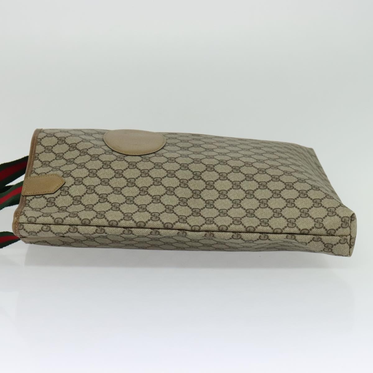 GUCCI GG Supreme Web Sherry Line Tote Bag Pvc Beige Red Green - 3