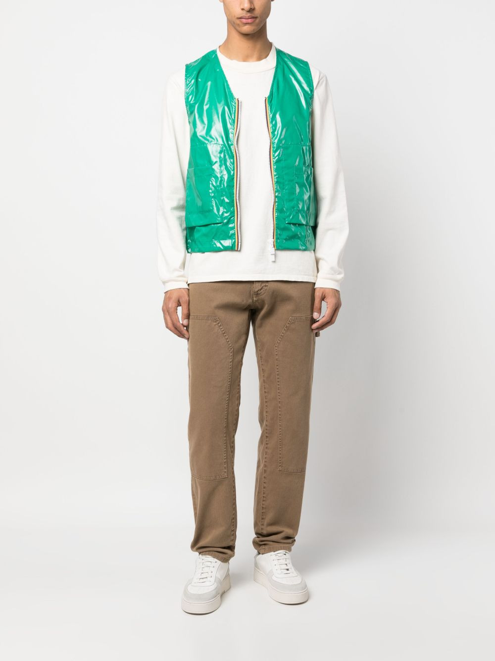 patent zip-up gilet - 3