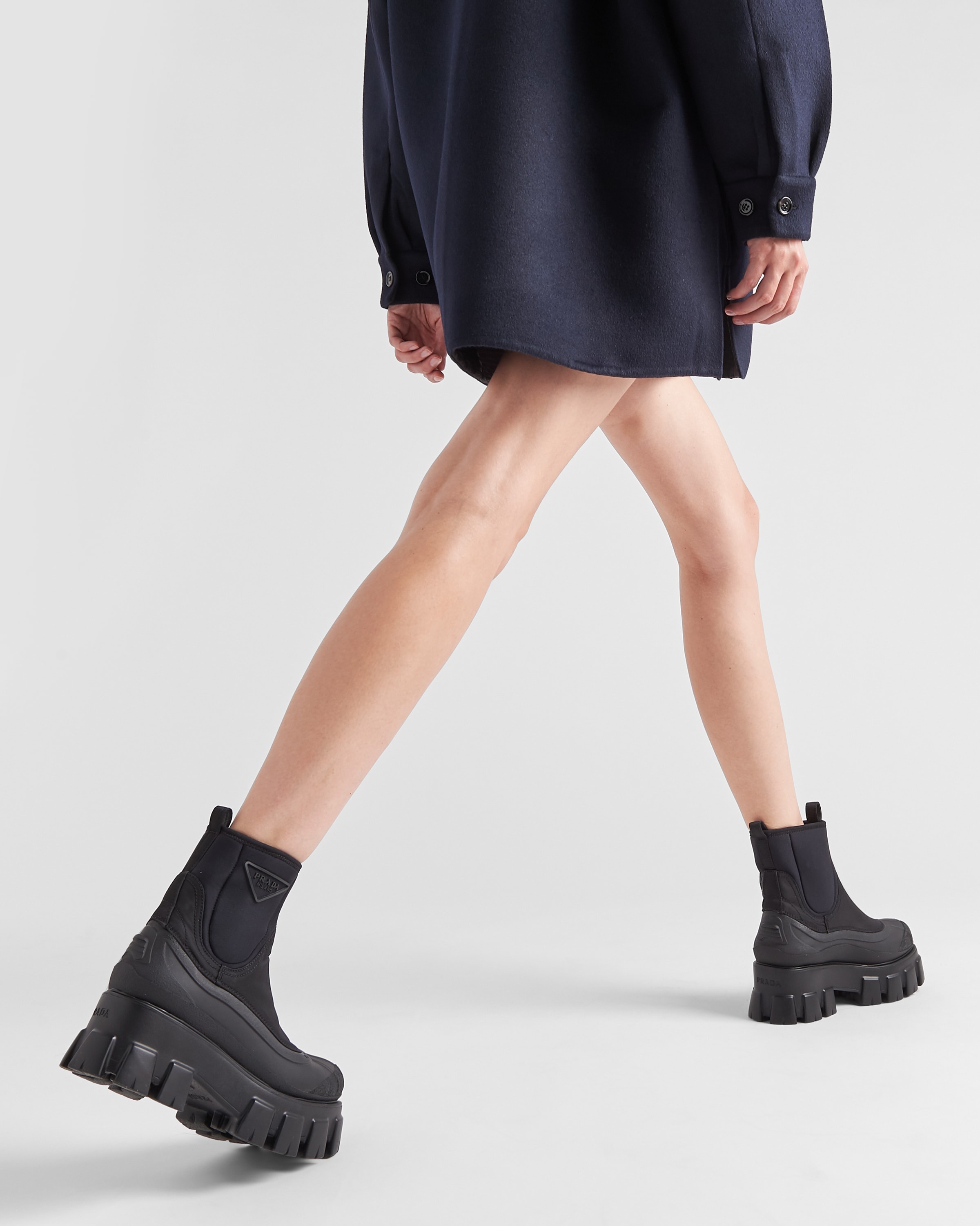 Prada, Monolith Gabardine; Rubber Boots, Black, IT 41, Moda Operandi