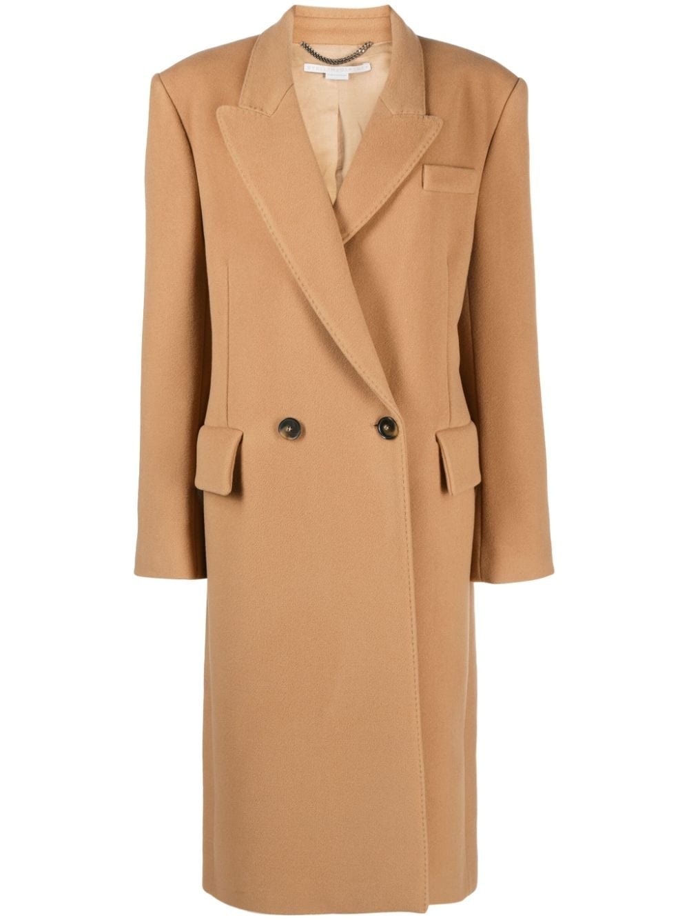 double-breasted wool coat - 1