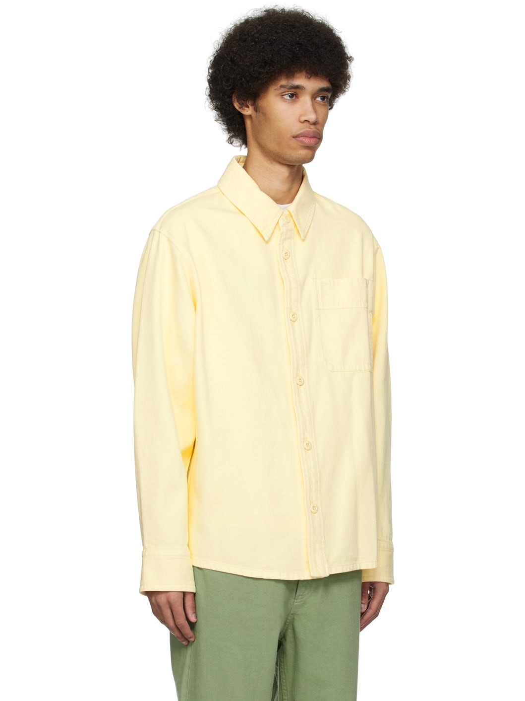 Yellow Basile Brodée Poitrine Denim Shirt - 2