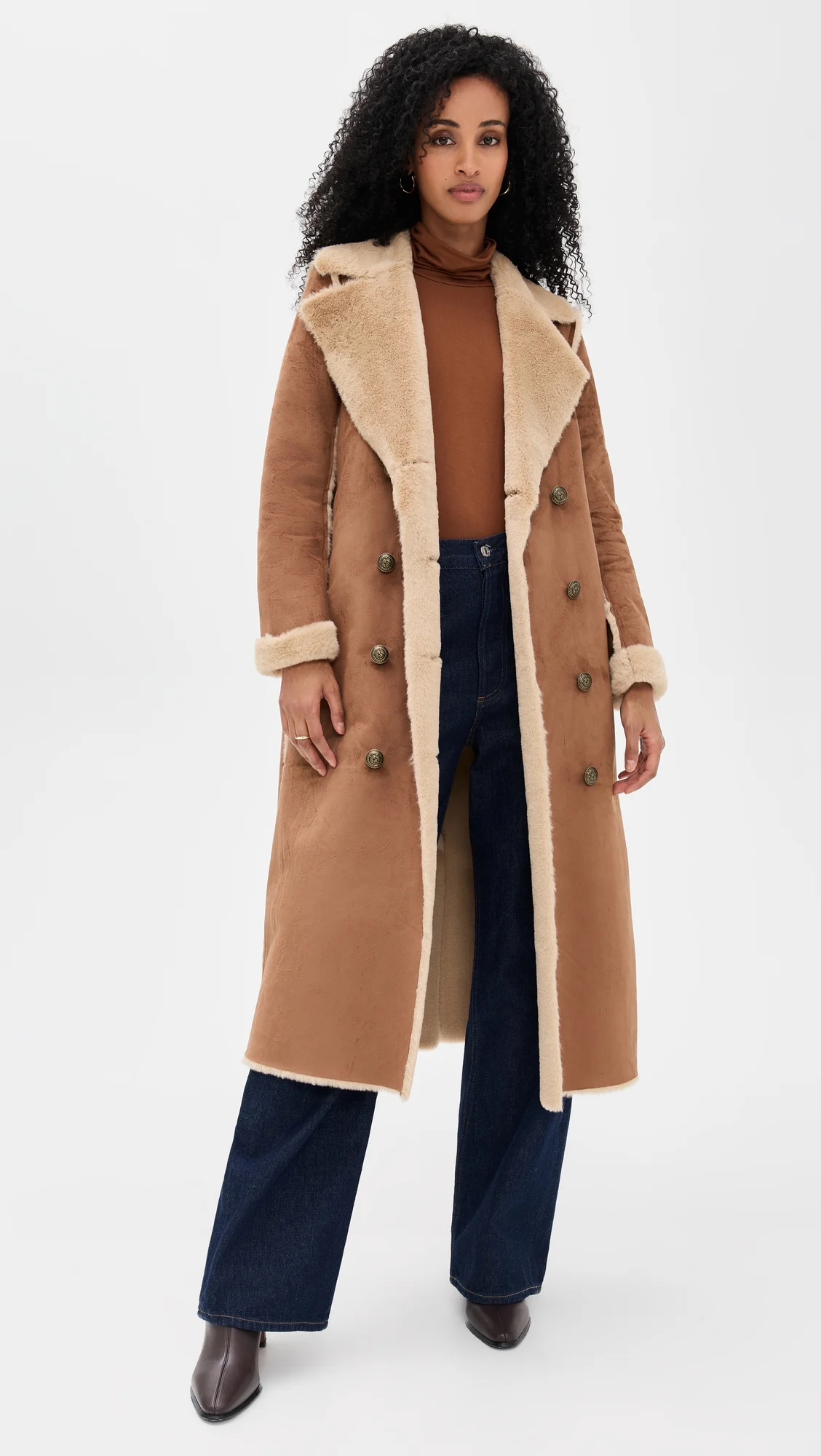 Citron Faux Fur Maxi Coat - 1