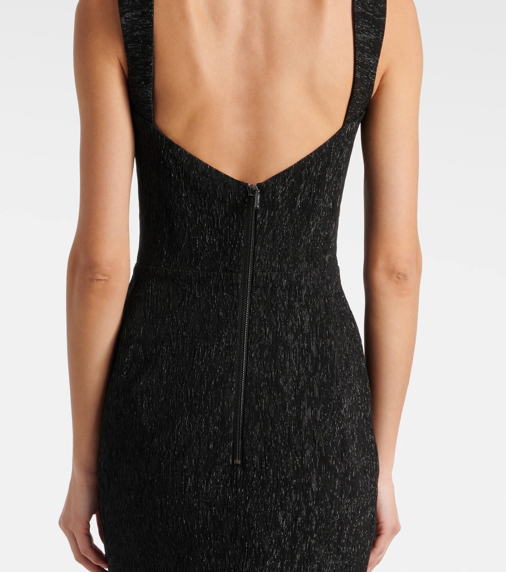 Singular open-back lamé cocktail dress - 6