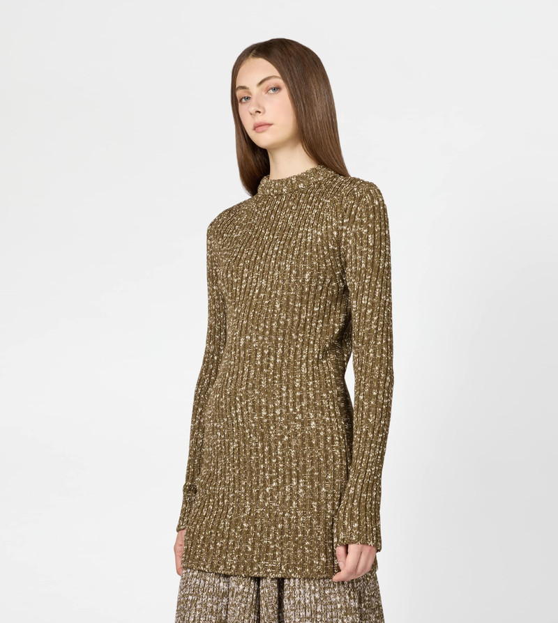 PULLOVER IN MOULINÉ KNIT - GREEN 3