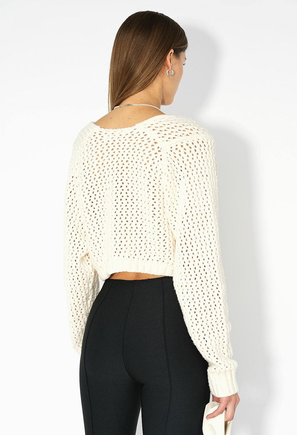 FOAM BOUCLE CROPPED SWEATER - 6