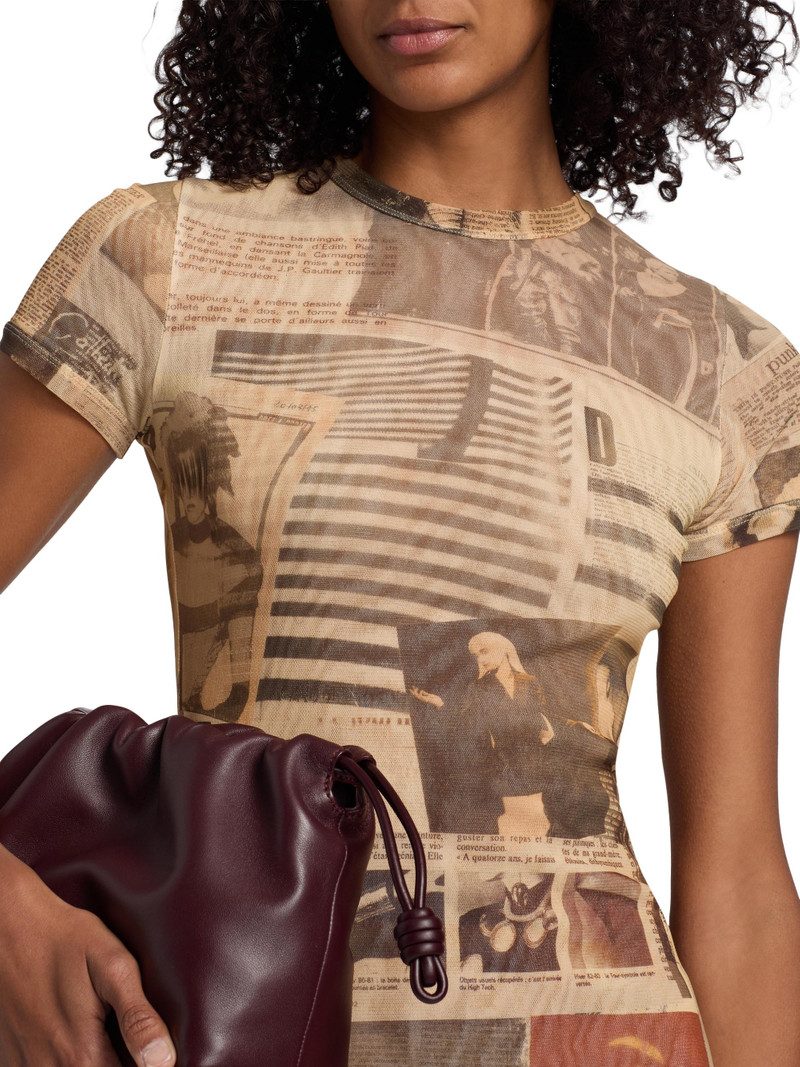 Women's Journal-Print Jersey Minidress - Ecru Lightgrey Red 6