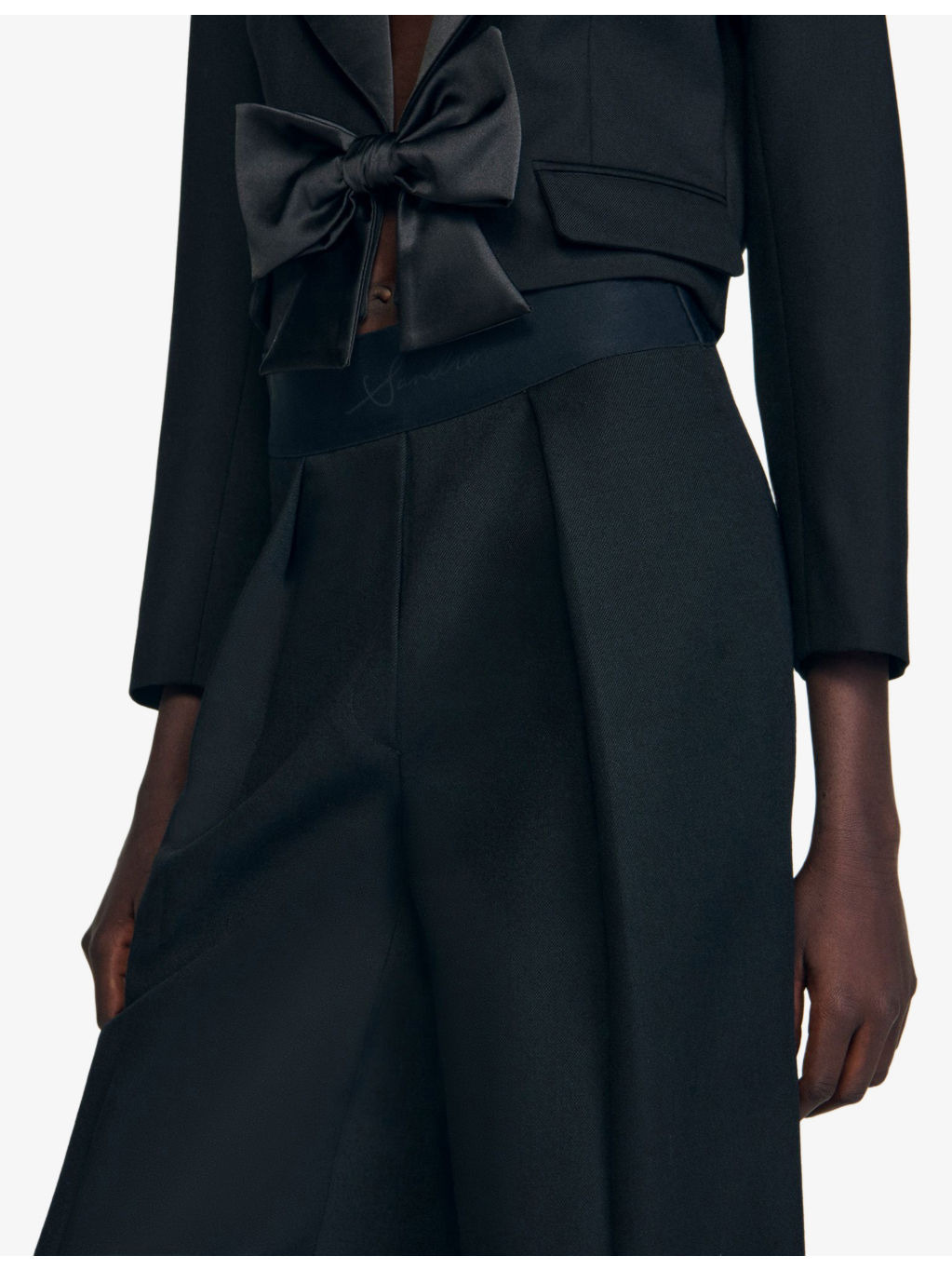 Logo-Waist Wide-Leg Wool Trousers - 5