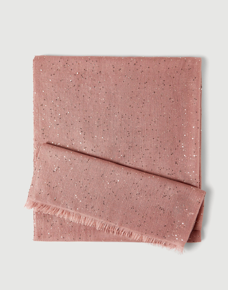 Brunello Cucinelli Lightweight cashmere and silk Diamond yarn knit scarf outlook