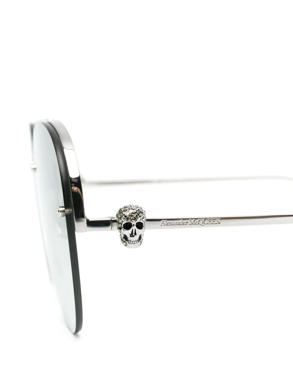 skull charm aviator-frame sunglasses - 3