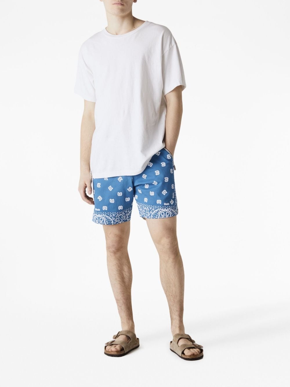 paisley-print deck shorts - 2