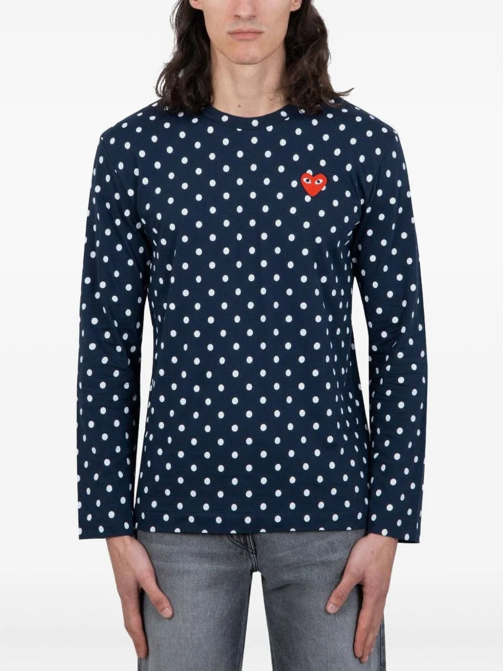 polka-dot long-sleeve t-shirt - 1
