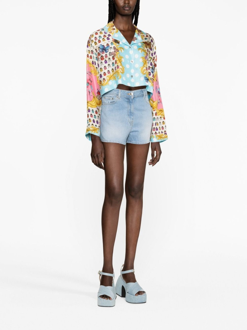 VERSACE Butterflies denim shorts outlook