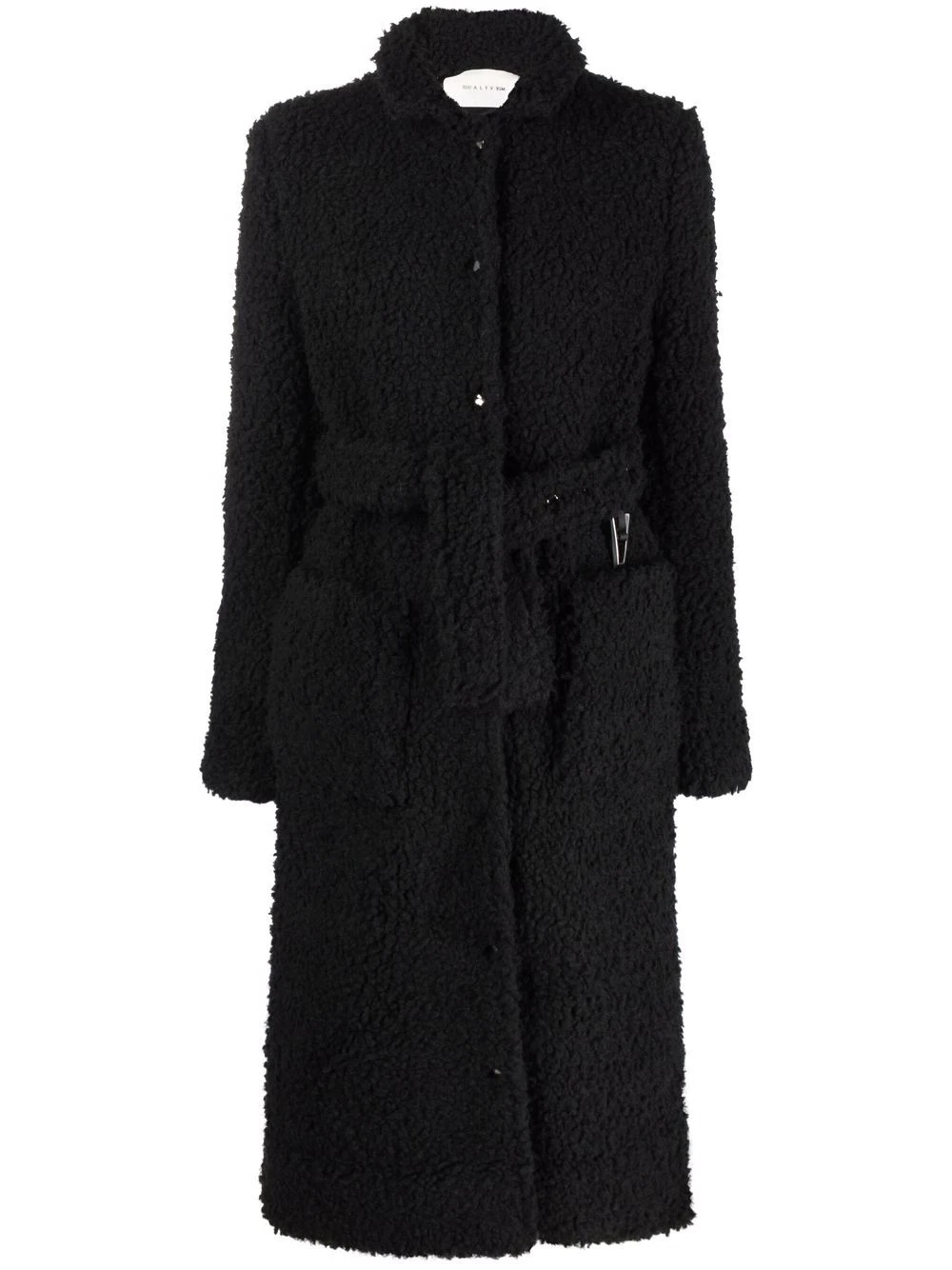 belted shearling coat - 1