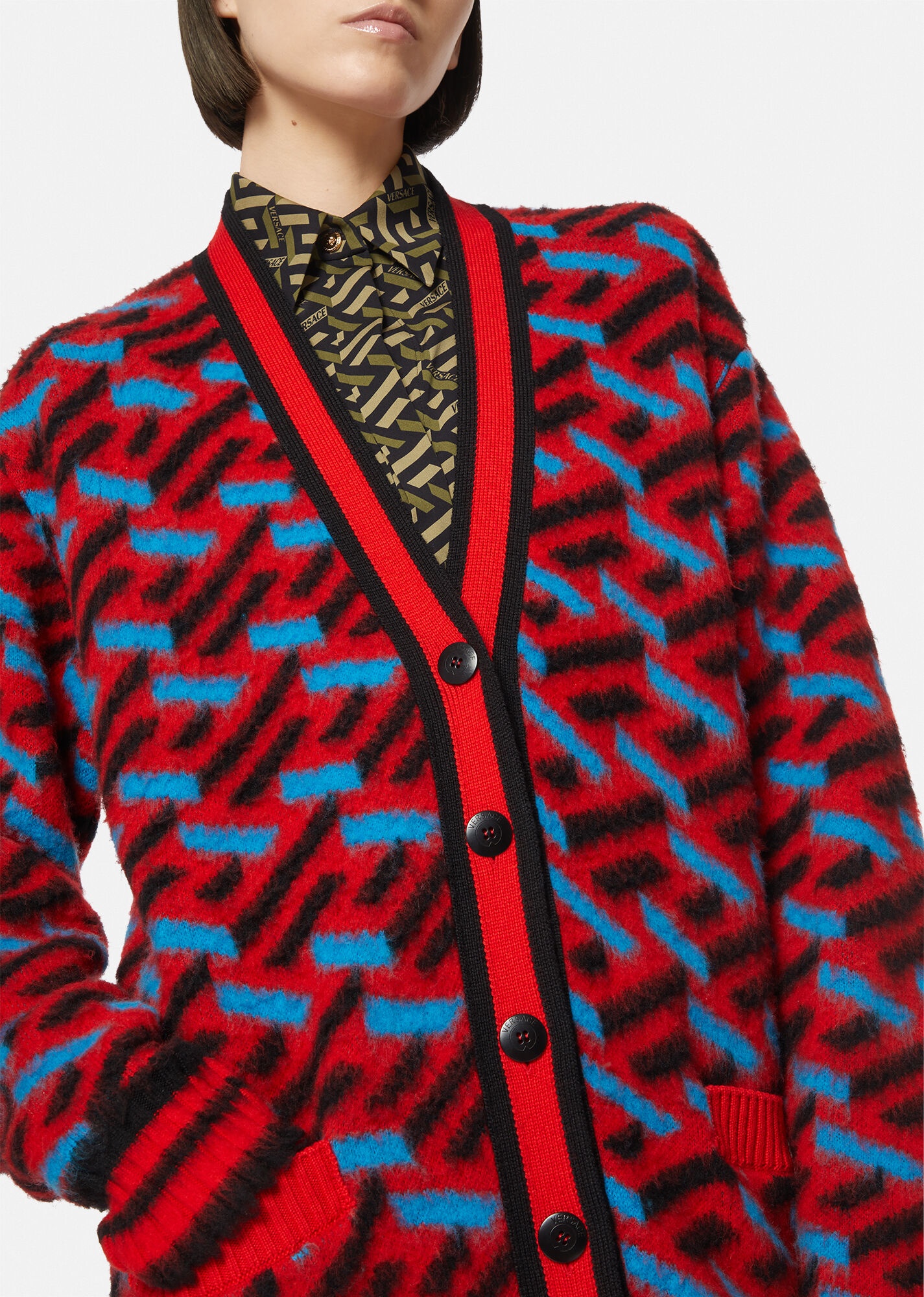 La Greca Brushed Wool Cardigan - 5