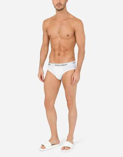 Dolce & Gabbana Bi-pack mid briefs in stretch cotton outlook