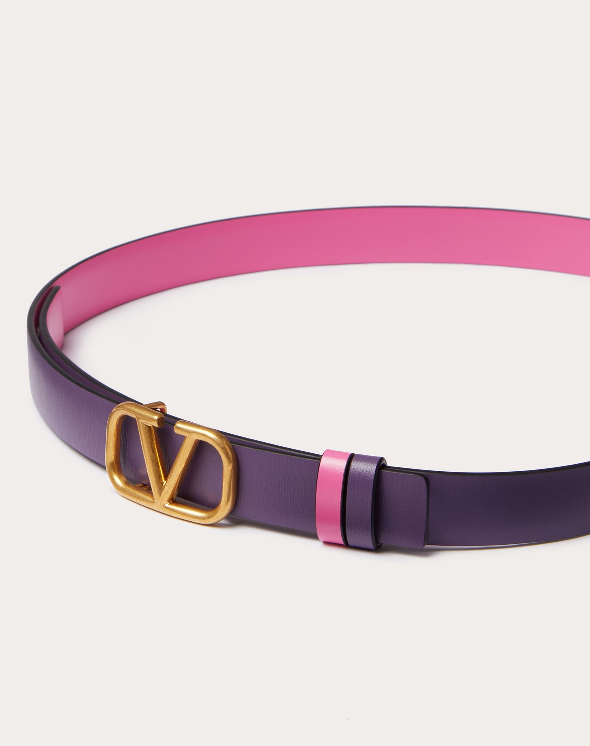 REVERSIBLE VLOGO SIGNATURE BELT IN Shiny CALFSKIN 20 MM - 4