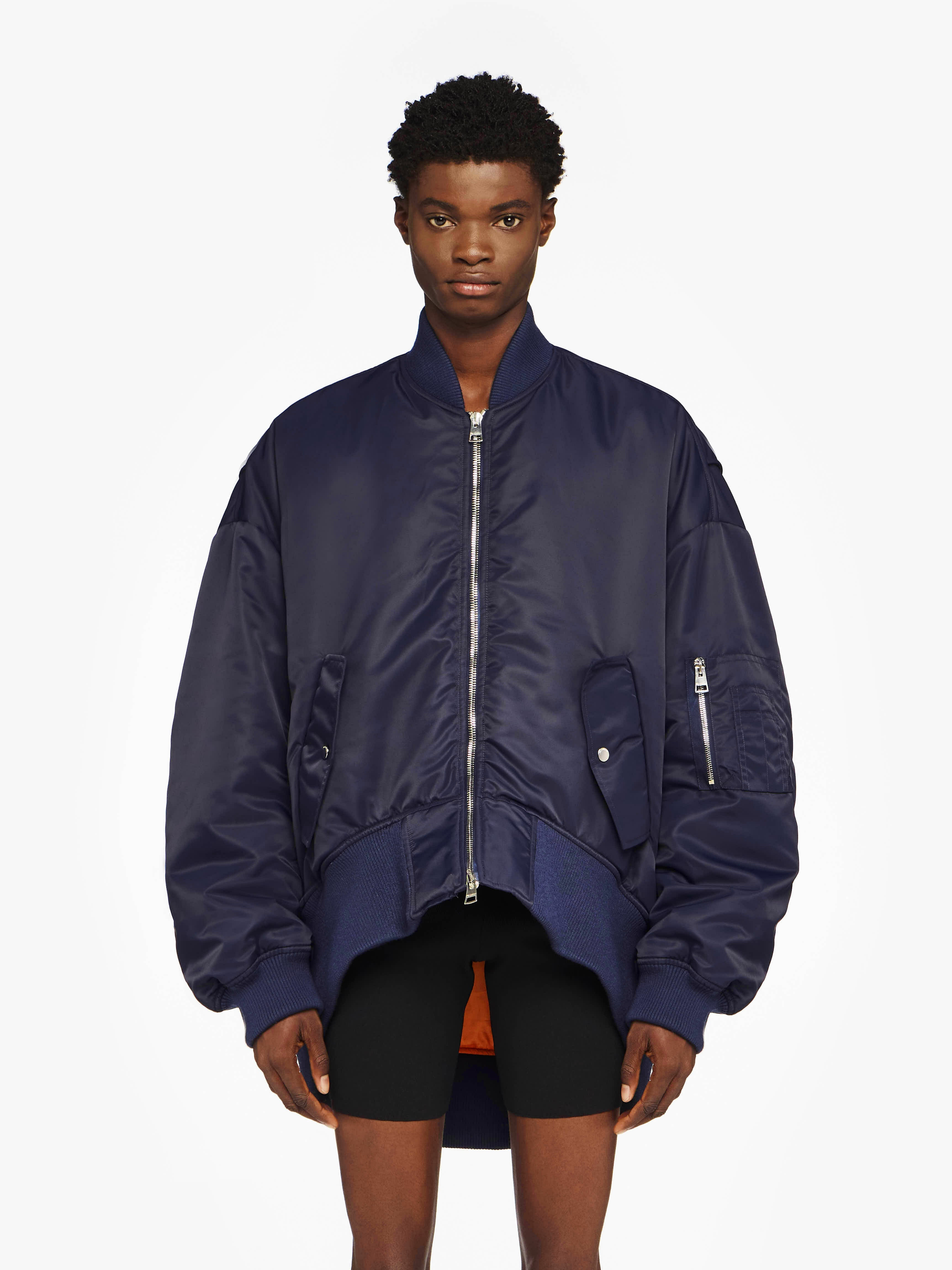 CURVED HEM OVERSIZED BOMBER JACKET - 2