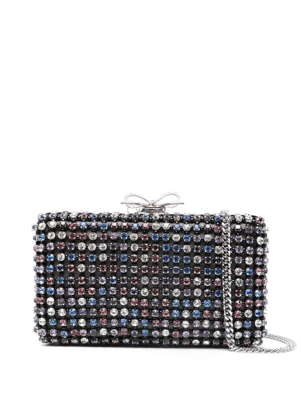 chainmail crystal-embellished mini clutch bag - 1
