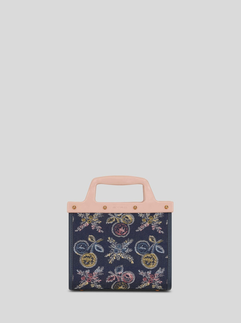 Etro MINI JACQUARD LOVE TROTTER BAG WITH MULTI-COLOURED APPLES outlook