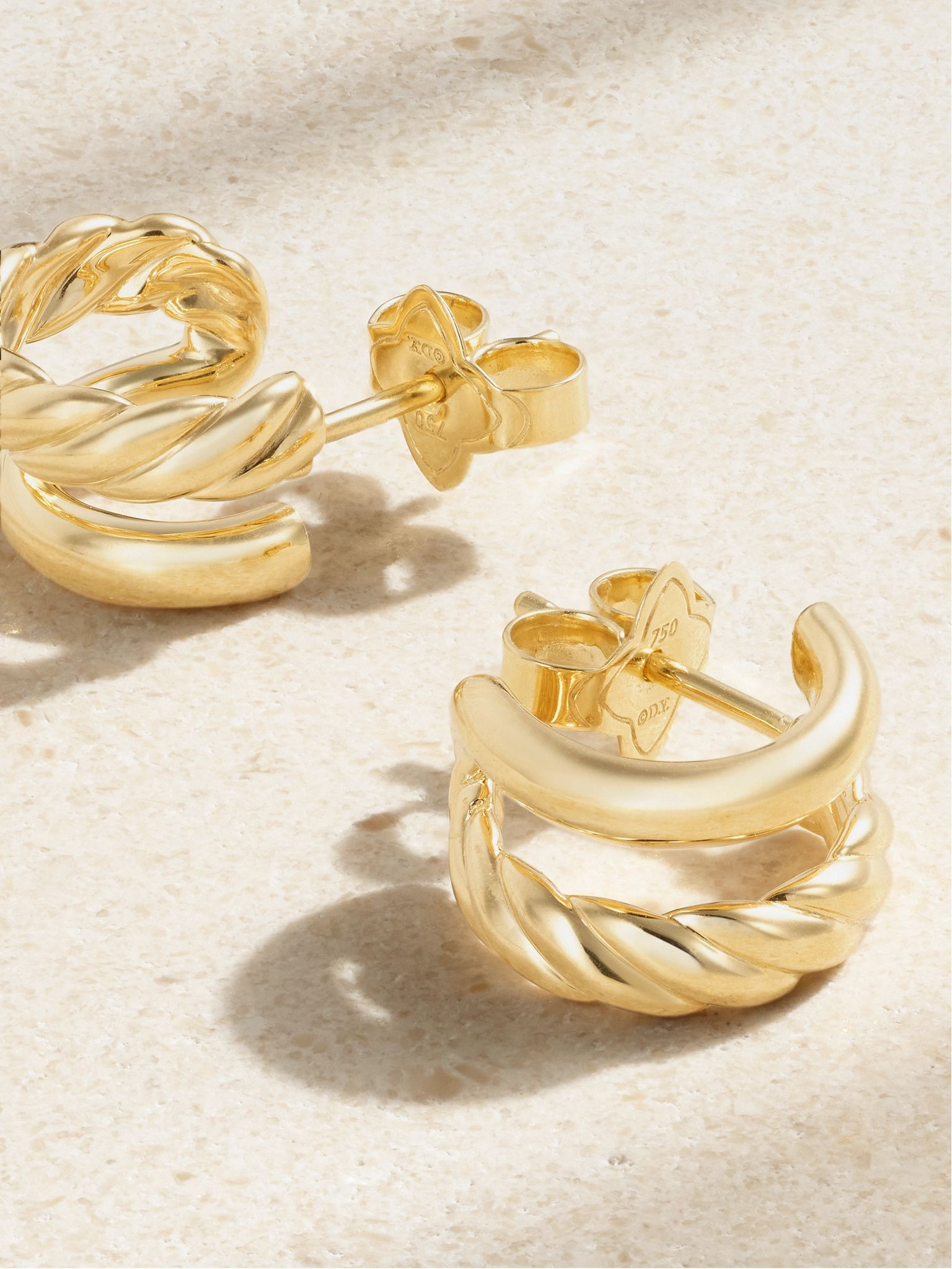 DY Mercer® 18-karat gold hoop earrings Gold - 3