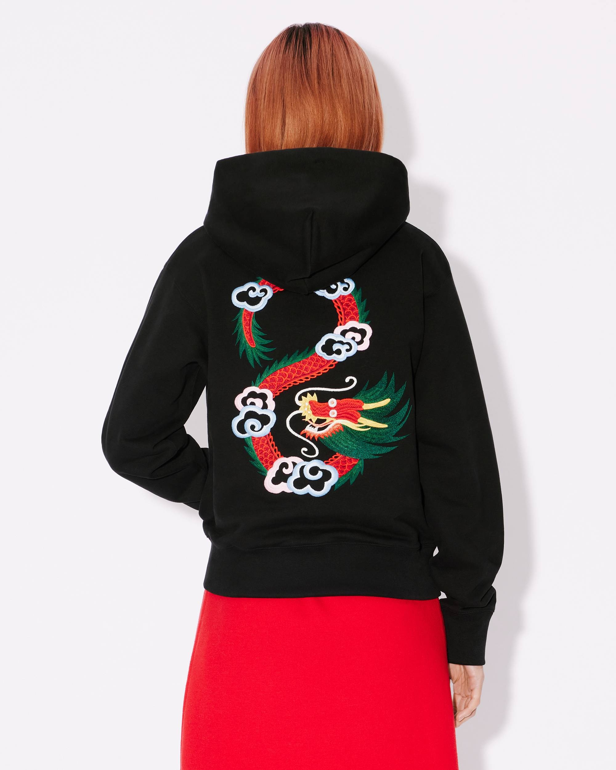 'Year of the Dragon' embroidered classic hoodie sweatshirt - 4