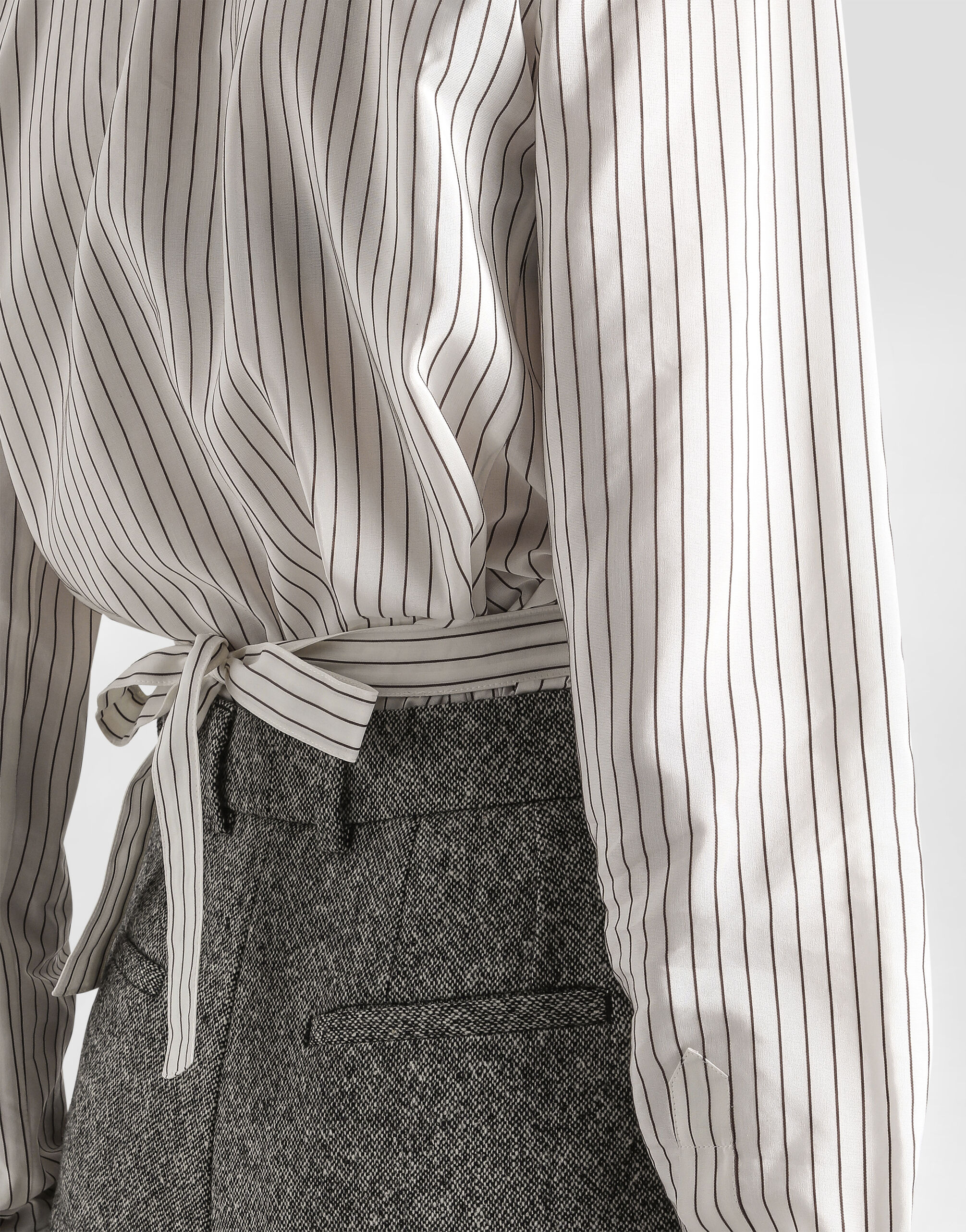 Pinstripe silk and cotton shirt - 4