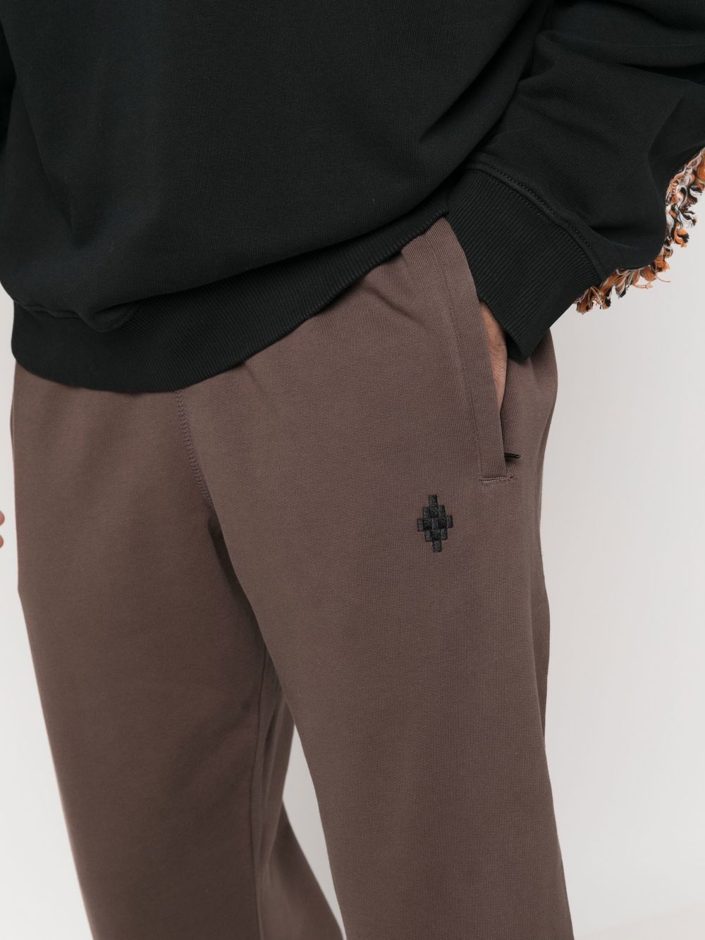 logo-embroidered cotton track pants - 5