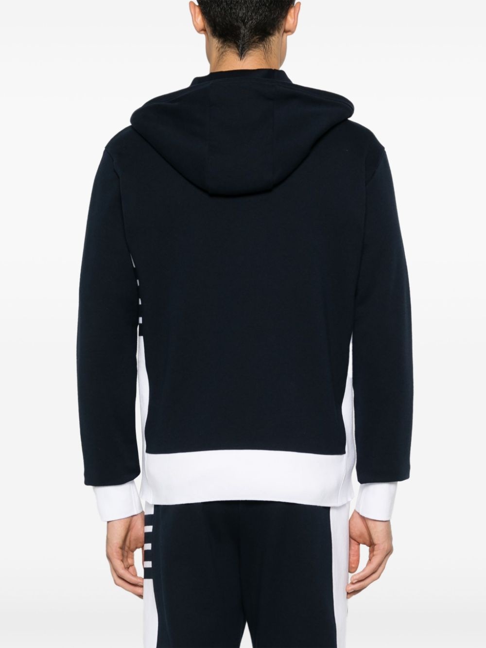 panelled zip-up cotton hoodie - 4