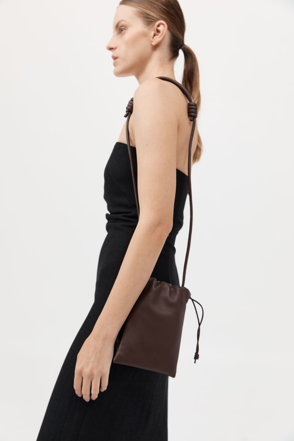Soft Drawstring Pouch - Chocolate - 2