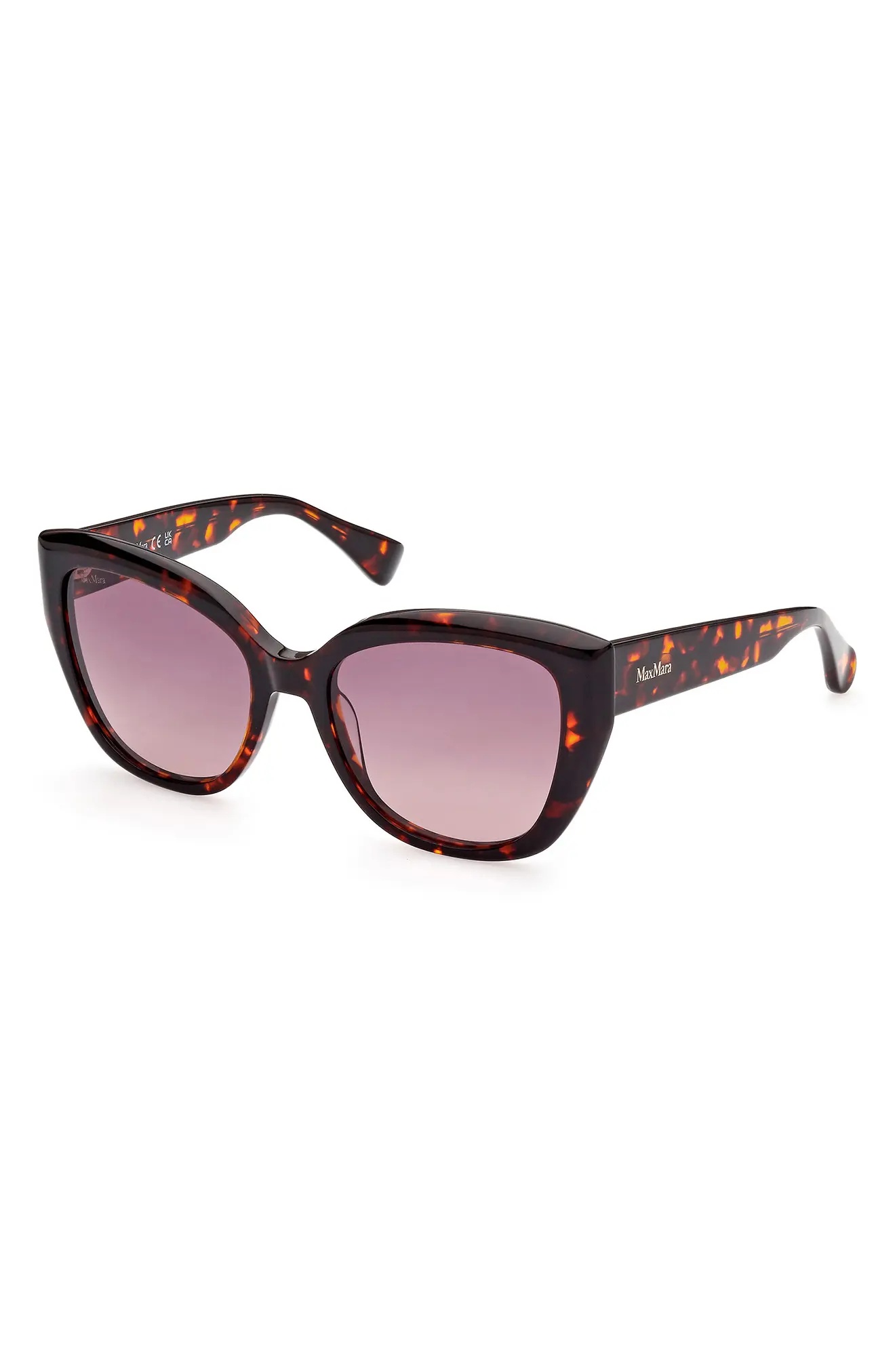 54mm Cat Eye Sunglasses in Shiny Red Havana /Bordeaux - 2