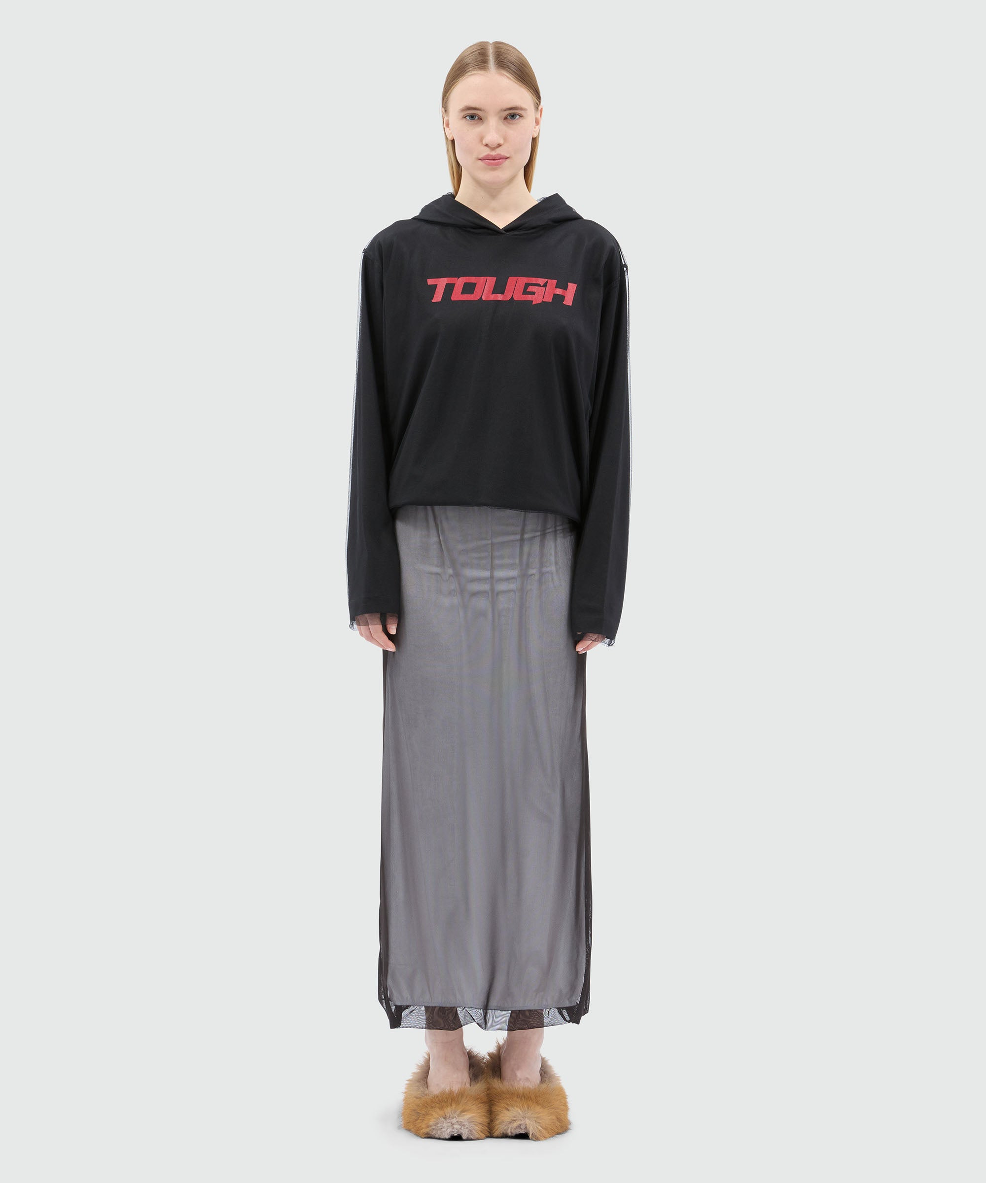 Long white skirt in double tulle - 2