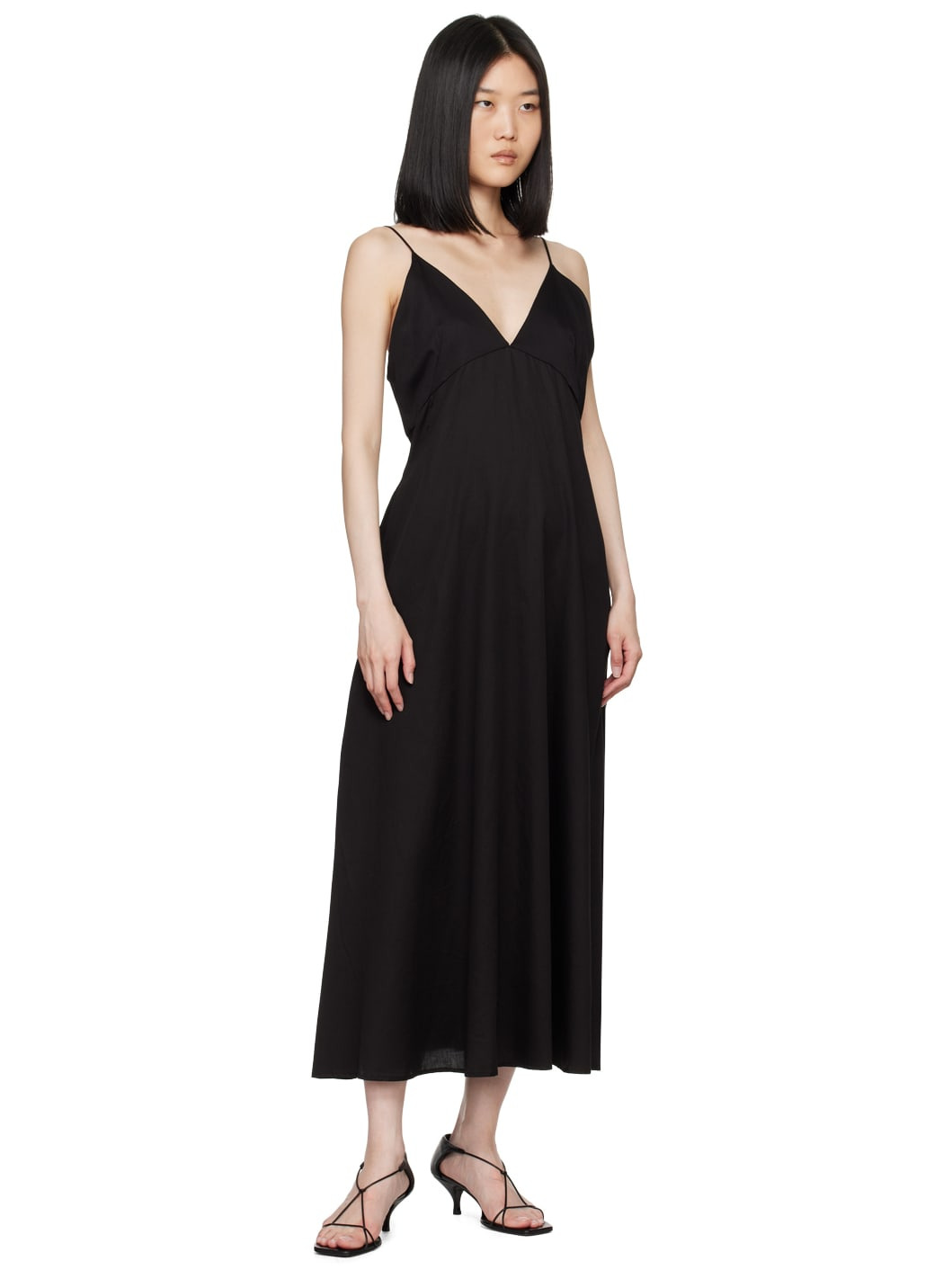 Black Yoko V Midi Dress - 4